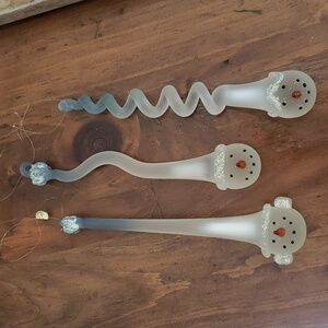 Glass Blown NWT Snowmen Ornaments Set of 3